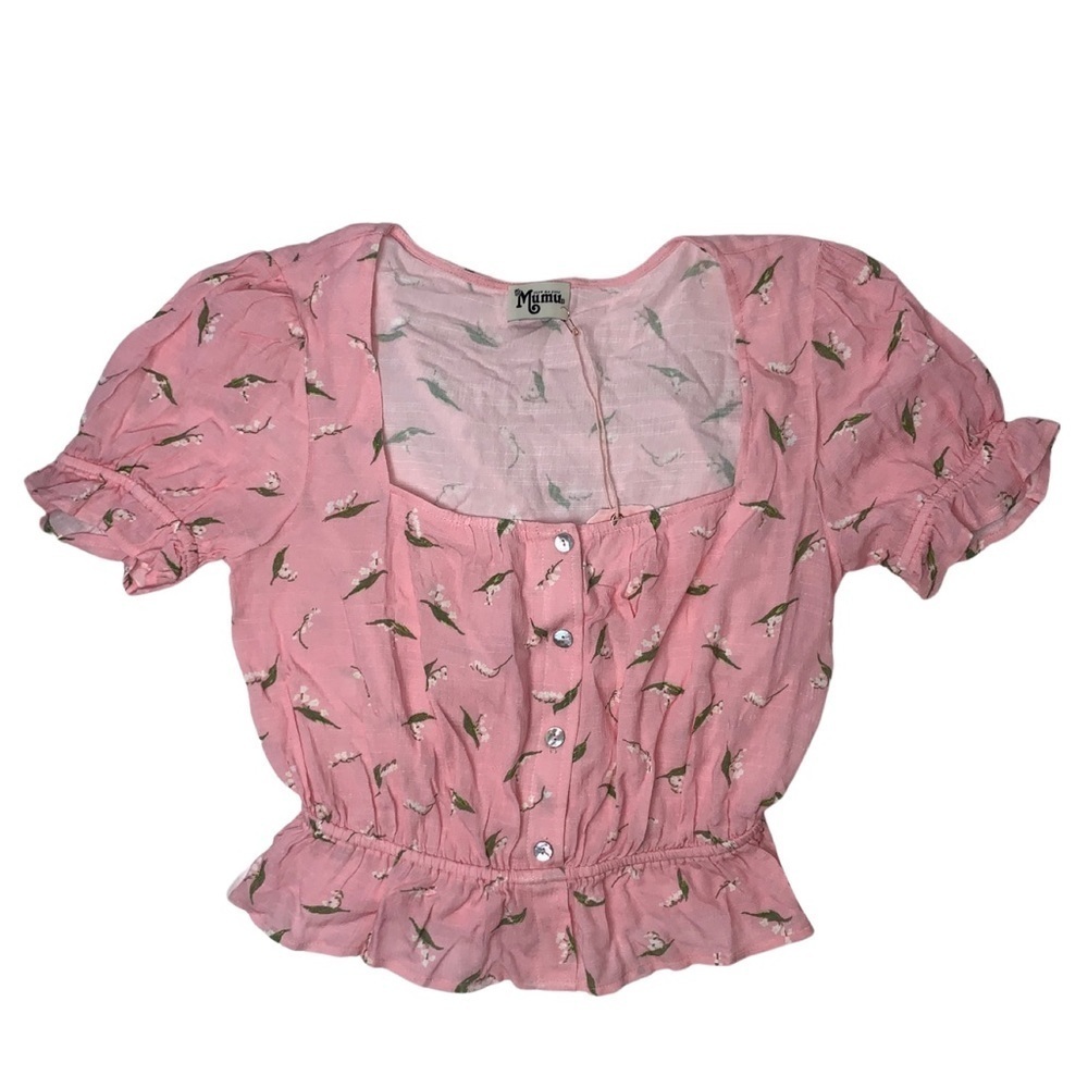 Show Me Your Mumu Pink Floral  Crop Top NWT